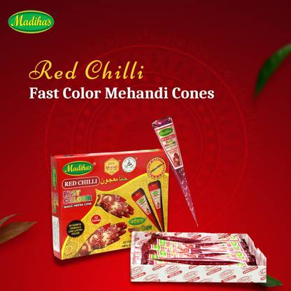 मदिहाज Premium Henna Instant Red Cone Pack of 12 (28gm each) नैचुरल मेहंदी