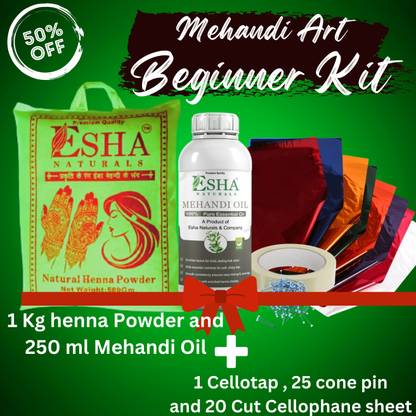 Esha Naturals Henna Powder for Hair Dye and Mehndi Designs