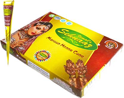 VIMAL s Sehnaaz Gold Maroon Instant Henna Cone, Synthetic Mehendi