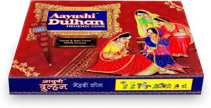 Chhelas AAYUSHI Dulhan Mehandi Cone for Hand Designing, Mehndi Cones for Wedding Natural Mehendi