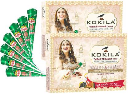 KOKILA Mehendi Cone 2 Box (24 Pcs) Natural Mehendi