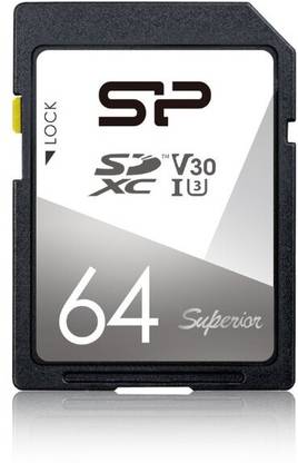 Silicon Power SP064GBSDXCV3V10 Superior 64 GB SDXC UHS-I Card Class 10 100 MB/s  Memory Card Compatible with Camera