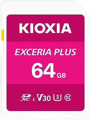 kioxia LNPL1M064GG4 Exceria Plus V30 64 GB Extreme SDHC Class 10 98 MB/s  Memory Card Compatible with Camera, Computer, Gaming Console, Tablet