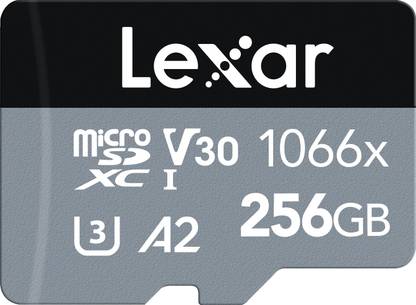 Lexar LMS1066256G-BNANG 256GB Professional 1066x microSDXC™ UHS-I A2 4K V30 UHD Memory Card 256 GB MicroSD Card Class 10 160 MB/s  Memory Card Compatible with Camera, Computer, Gaming Console, Mobile, Tablet