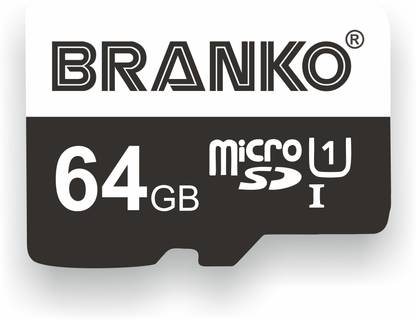 Branko SD-Card-10C-64gb Extreme Micro SD Card I Ultra Fast Speed I Highly Resistant I 64 GB MicroSD Card Class 10 90 MB/s  Memory Card Compatible with Mobile, Camera, Tablet