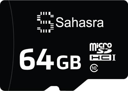 SAHASRA SE01Msd Ultra 64 GB MicroSD Card Class 10 90 MB/s  Memory Card Compatible with Camera, Computer, Gaming Console, Mobile, Tablet