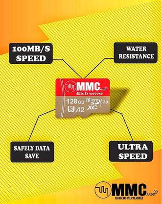 MMC super MMC 128GB MICRO9SD CARD 128 GB MicroSD Card UHS Class 1 100 MB/s Memory Card Compatible with Mobile, Camera
