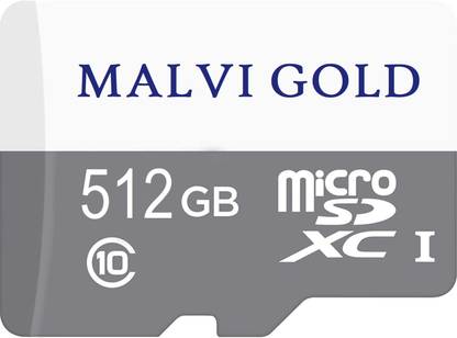 MALVI GOLD MG_512GB_GR-1 XC I 512 GB MicroSD Card Class 10 100 MB/s  Memory Card Compatible with Camera, Mobile, Tablet