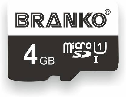 Branko SD-Card-10C-4gb Micro SD Card 4 GB MicroSD Card Class 10 90 MB/s  Memory Card Compatible with Computer, Camera, Mobile