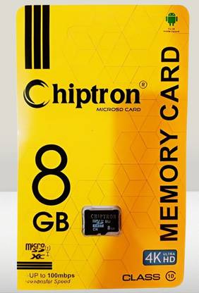 Chiptron ME-CA-123 -018 3.0 8 GB MicroSD Card Class 10 24 MB/s Memory Card Compatible with Tablet, Computer, Camera, Mobile, Gaming Console