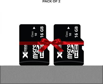 XCCESS 16GB Micro SD Card,Flash Memory card Class 10, Multipurpose Card with 2 Year Warranty. 4-Proof Protection (Pack of 2) 16GB High Speed Memory Card Pack of 2 | 16 GB MicroSD Card Class 10 80 MB/s  Memory Card Compatible with Camera, Gaming Console, Mobile, Tablet