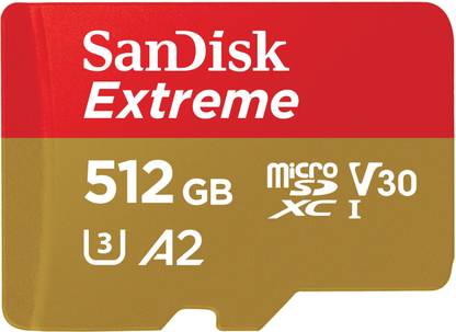 SanDisk Extreme 512 GB MicroSD Card Class 10 190 MB/s  Memory Card