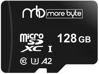 MOREBYTE Ultra 128 GB MicroSD Card Class 10 90 MB/s Memory Card Black 128 GB MicroSD Card Class 10 90 MB/s  Memory Card Compatible with Mobile, Computer, Tablet