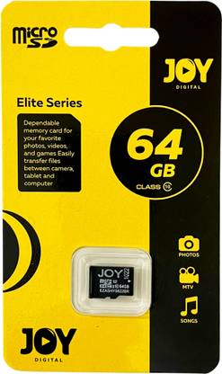 Joy JDIN-64G Elite Series 64 GB MicroSD Card Class 10 100 MB/s  Memory Card Compatible with Computer, Tablet, Mobile