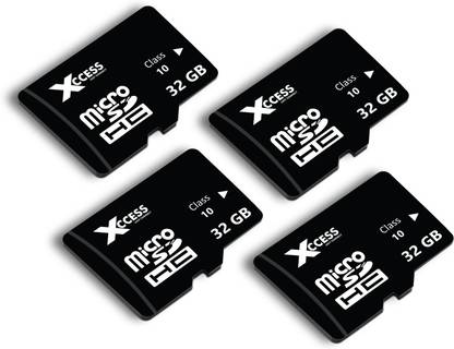 XCCESS 32GB Micro SD Card, High Speed Memory card Class 10,Fast Speed for Smartphones, Tablets and Other Micro Slots with Data Transfer (Pack of 4) Xcces 32GB Micro Sd Card Pack of 4 32 GB MicroSD Card Class 10 80 MB/s  Memory Card Compatible with Camera, Gaming Console, Mobile, Tablet