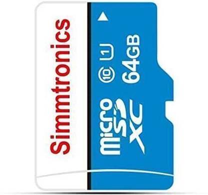 Simmtronics SMMSDC010-064 SDHC 64 GB MicroSD Card Class 10 90 MB/s Memory Card Compatible with Camera, Tablet, Mobile