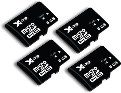 XCCESS 8GB Micro SD Card, High Speed Memory card Class 10,Fast Speed for Smartphones, Tablets and Other Micro Slots with Data Transfer (Pack of 4) 8GB Micro Sd Card Pack of 4 8 GB MicroSD Card Class 10 40 MB/s  Memory Card Compatible with Camera, Gaming Console, Mobile, Tablet