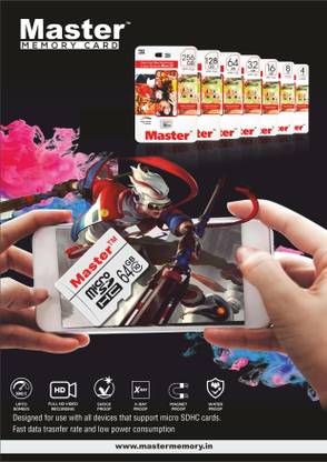 Master Memory Memory Card 8 GB Memory Card 8 GB 8 GB MicroSD Card Class 10 40 MB/s  Memory Card Compatible with Camera, Computer, Gaming Console, Mobile, Tablet