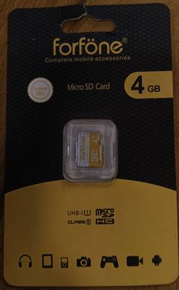 BS FORFONE_MD_4GB ULTRA SPEED MEMORY CARD 4 GB MicroSDHC Class 10 50 MB/s  Memory Card Compatible with Gaming Console, Computer, Tablet, Camera, Mobile