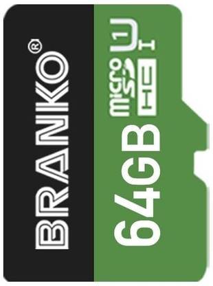 Branko SD-Card-10C Extreme Micro SD Card I Ultra Fast Speed I Highly Resistant I 64 GB MicroSDHC Class 10 90 MB/s  Memory Card Compatible with Mobile, Camera, Tablet
