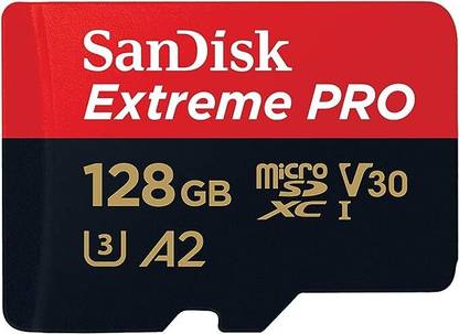 SanDisk Extreme Pro 128 GB MicroSDHC Class 10 200 MB/s  Memory Card