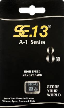 SE.13 A1-SERIES 8Gb A-1 8 GB MicroSDHC Class 10 100 MB/s  Memory Card Compatible with Gaming Console, Computer, Tablet, Camera, Mobile