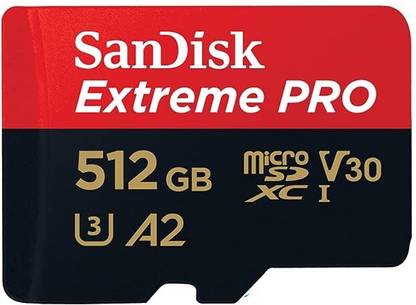 SanDisk Extreme Pro 512 GB MicroSDHC Class 10 200 MB/s  Memory Card