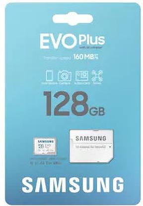 SAMSUNG MB Evo Plus Digital Storage 128 GB MicroSDXC Class 10 160 MB/s  Memory Card Compatible with Camera, Computer, Gaming Console, Mobile, Tablet