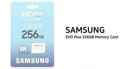 SAMSUNG Robust EVO PLUS 256 GB MicroSDXC Class 10 130 MB/s  Memory Card Compatible with Camera, Computer, Gaming Console, Mobile, Tablet