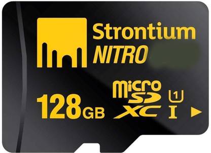 Strontium NITRO 128GB A1 CLASS 10UHS-I NITRO 128GB A1 CLASS 10UHS-I 128 GB MicroSDXC Class 10 100 MB/s  Memory Card Compatible with Camera, Mobile, Tablet