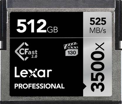 Lexar LC512CRBNA3500 3500X 512 GB Compact Flash Class 10 525 MB/s  Memory Card Compatible with Camera
