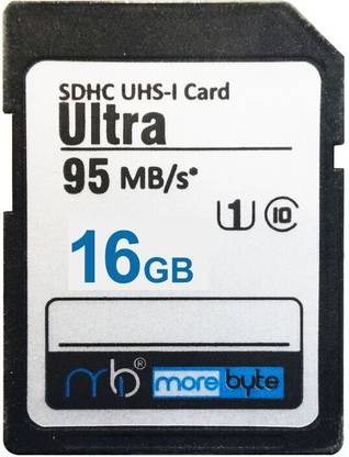 MOREBYTE MBSDHC1054 Ultra 16 GB SDHC UHS-I Card UHS Class 1 100 MB/s  Memory Card Compatible with Camera, Computer
