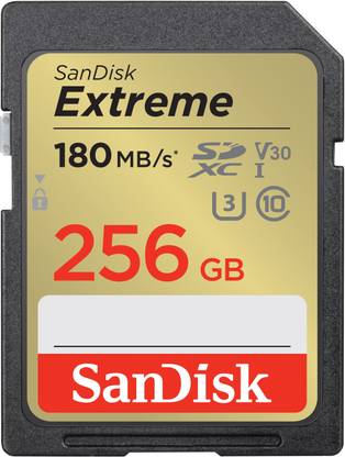 SanDisk Extreme 256 GB SDHC Class 10 180 MB/s  Memory Card