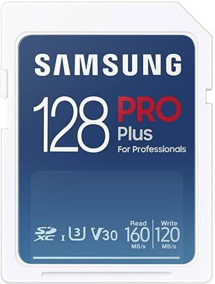 SAMSUNG MB-SD 128k/APC PRO Plus 128 GB SDHC Class 10 160 MB/s  Memory Card Compatible with Camera, Computer