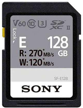 SONY SF-E128/T2 E-Series 128 GB SDXC UHS-I Card Class 2 400 MB/s  Memory Card Compatible with Camera