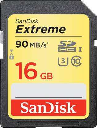 SanDisk SDSDXNE-016G-GNCIN Extreme 16 GB SDXC Class 10 90 MB/s  Memory Card Compatible with Camera, Computer