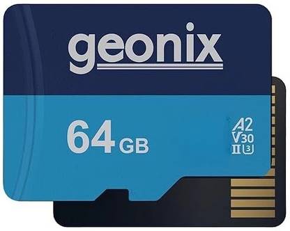 GEONIX GXMSD64GB with 5 Years Warranty, 64 GB SDXC Class 10 130 MB/s  Memory Card Compatible with Mobile, Camera, Tablet