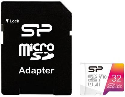 Silicon Power SP032GBSTHBV1V20SP Elite 32 GB MicroSD Card Class 10 100 MB/s  Memory Card Compatible with Camera
