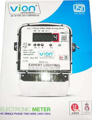 vion PHASE-1, 2- WIRE STATIC ENERGY METER Metal Electrical Box