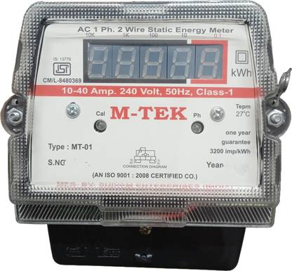 RKTRADESERVE M-TEK Single Phase LED Energy Meter, Submeter Electricity Meter For Reading Metal Electrical Box