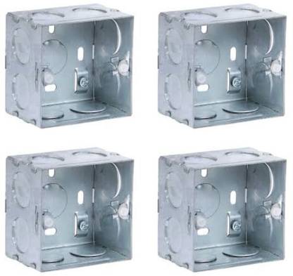 GM Modular GI Metal Concealed 2M Box (CM 02001), Pack of 4, Metal Electrical Box