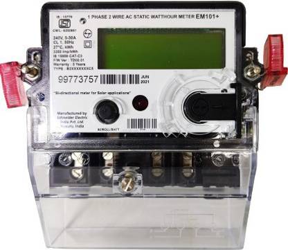 L&T Energy Meter 240 Volt | 5-30 Ampere Solar Bi - Directional Meter (WM101BC5DNET) Metal Electrical Box