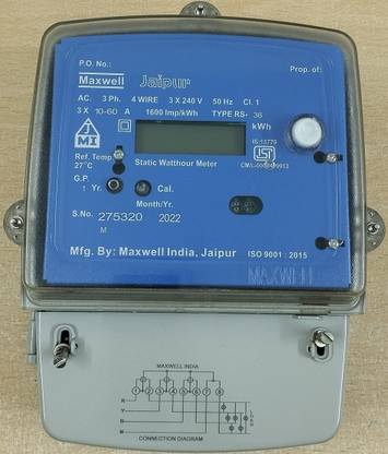 ML ELEC LCD 3 Phase Submeter 4 wire/Static Energy Meter (ISO CERTIFIED) Metal Electrical Box