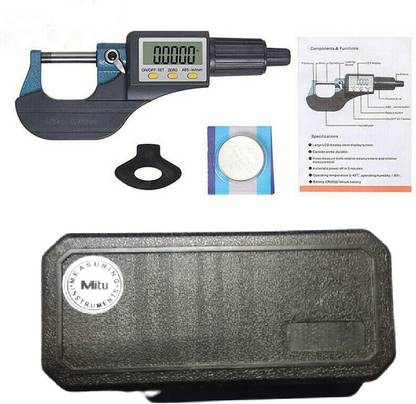 Lubaba Digital Micrometer LCD Display, 0-25mm / 0-1" Range, +/-0.0001" Accuracy Micrometer Screw Gauge