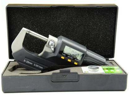 ARCSOL Digital Micrometer 0-25mm Range, 1 Micron Resolution, LCD Display, Durable Micrometer Screw Gauge