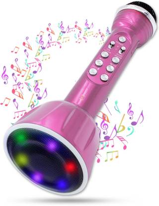 Make Ur Wish Superier Quality With LED Wireless Bluetooth Microphone Connection Player Speaker 2-in1 With Recording + USB+FM Microphone