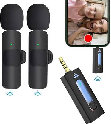 MOBIZAC Wireless Microphone for Youtube Channel Video Making Insta Reels Podcast Vlogs Recording Mobile Dual Mic