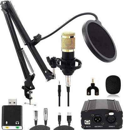 Urban Infotech Full Studio Mic Set Bm 800 Condenser Mic for Recording Singing Microphone Set