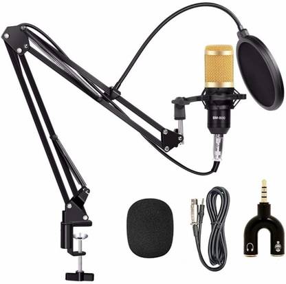 SOUVENIR Condenser Microphone, Professional Studio Mic Kit with Adjustable Stand and Pop Filter Shock Mount and Anti Wind Foam for Streaming, Podcast, Recording, Compatible with Laptop Desktop Windows Computer Microphone Set