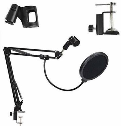amg digital Microphone Stand for Blue Yeti Mic with Double layered screen Pop Filter Heavy Duty Boom Scissor Arm Stands, Mic Stand Mic stand and pop filter